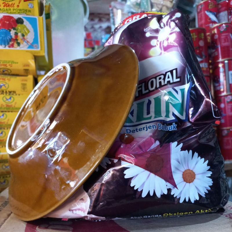 OXYKLIN/ Sabun Deterjen /Sabun Bubuk Deterjen Cuci Baju / berat 1kg berhadiah PIRING CANTIK