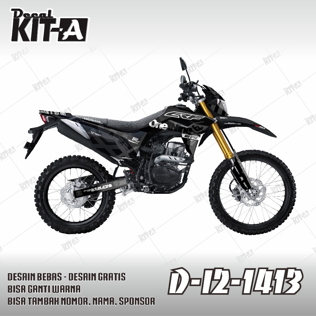 Stiker CRF 150L decal setiker CRF 150L stiker motor WARNA HITAM ABU D-I2-1413