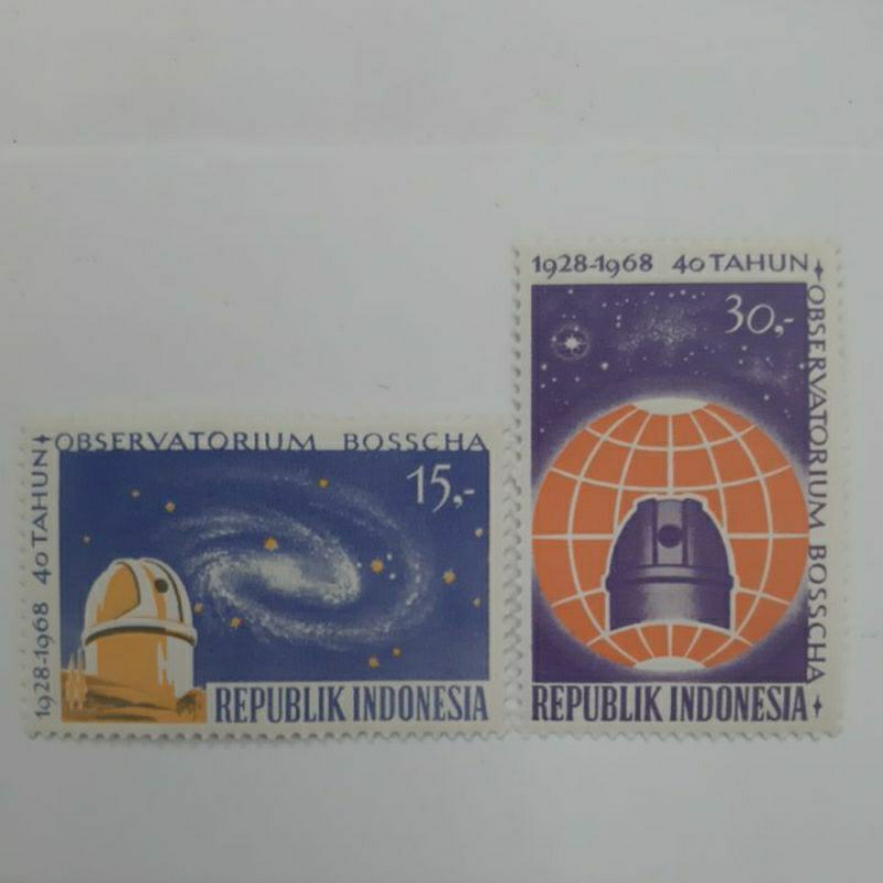 

Perangko Indonesia Observatorium Bossca 1968 set 2 prangko