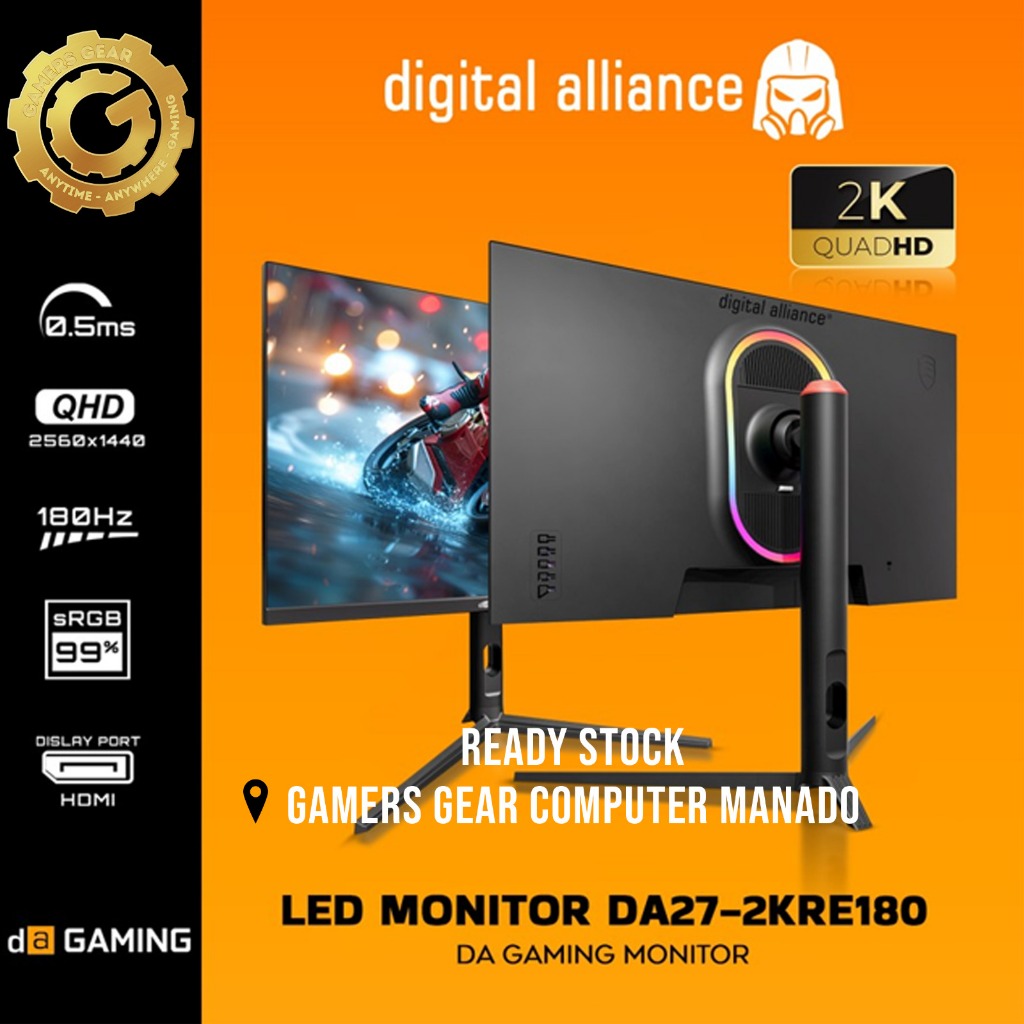 Monitor LED Digital Alliance 27" 180Hz IPS 2K 1ms 99% SRGB DA27-2KRE180