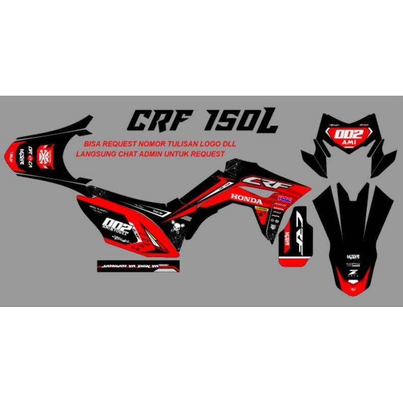 decal crf merah stiker crf merah bebas request decal crf full body