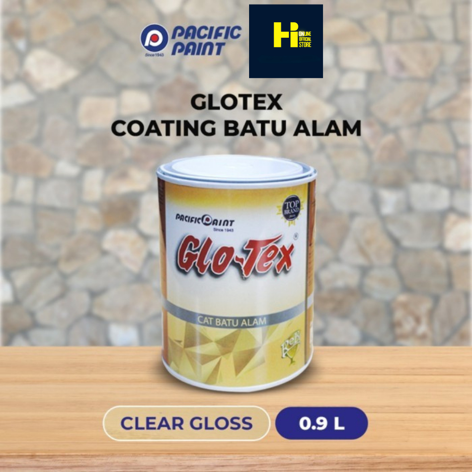 GLO TEX - COATING BATU ALAM CLEAR GLOSS 0.9L | CAT BATU ALAM