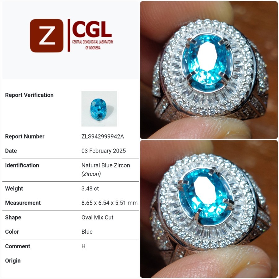 Natural Blue Zircon Good Quality Crystal Clean Good Luster Gems Batu Permata Biru Asli Istimewa