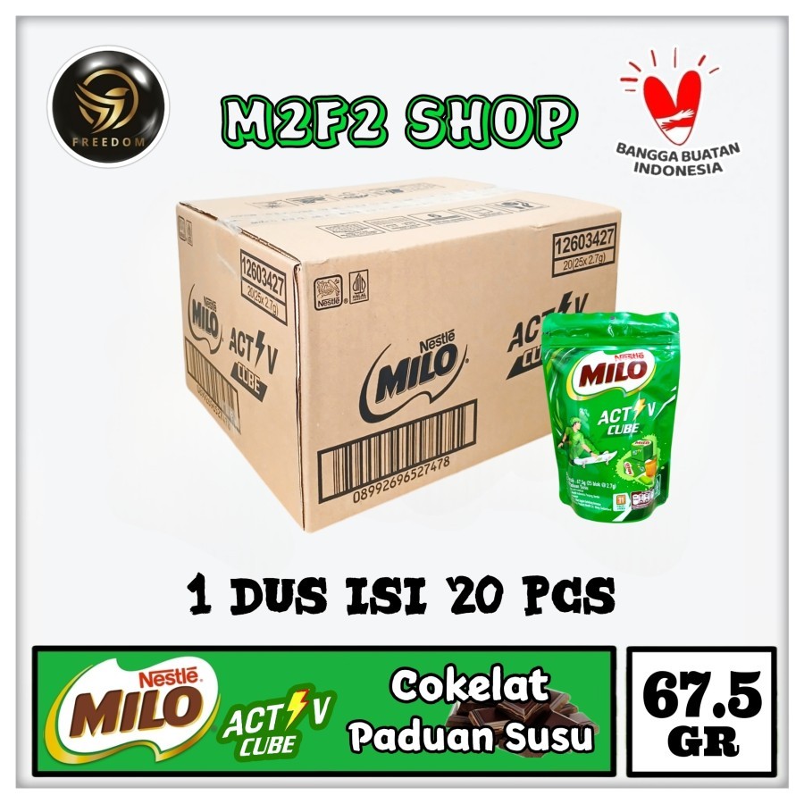 

Nestle Milo Active Cube | Camilan Blok Cokelat Paduan Susu Pouch - 67,5 gr (Kemasan Karton)