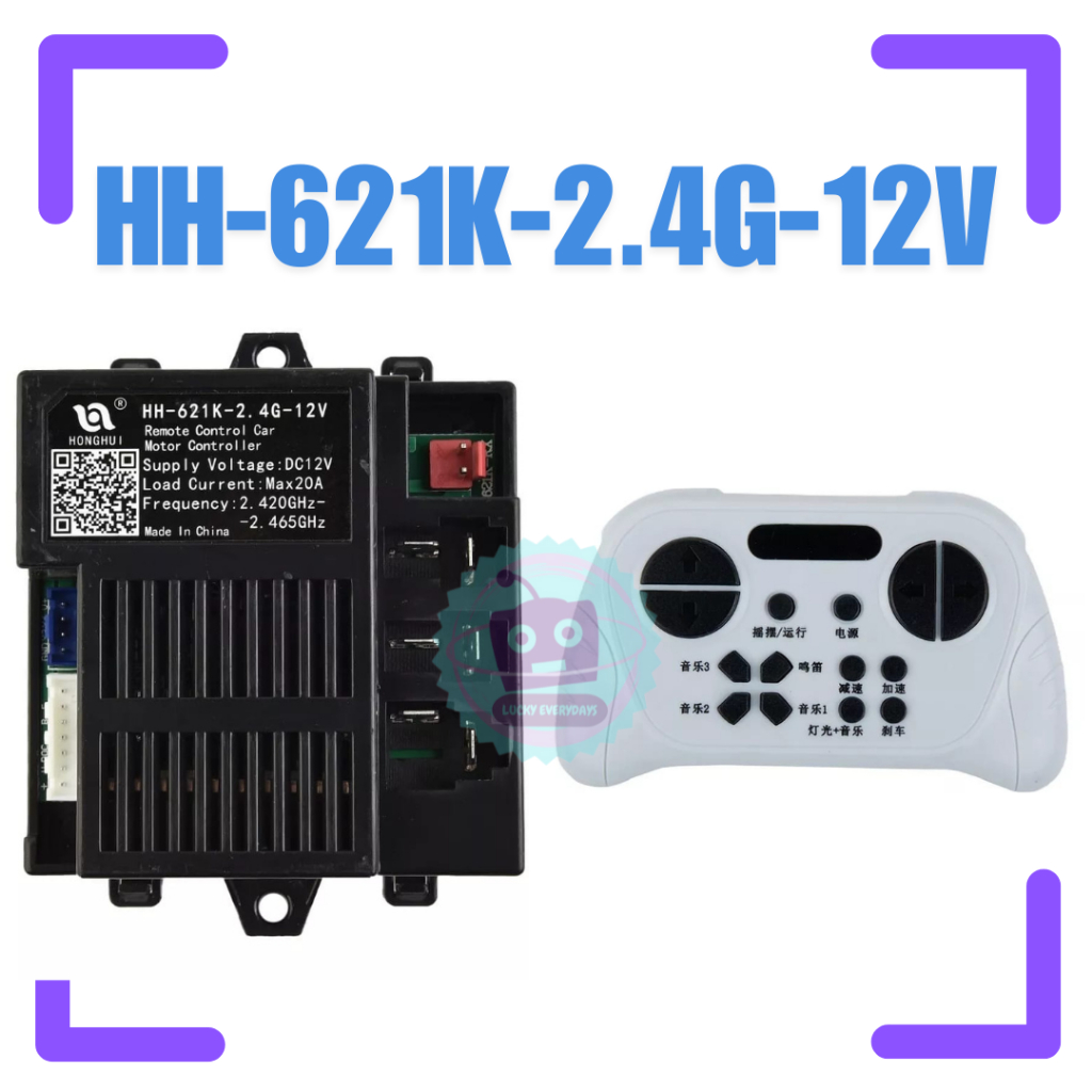 RECEIVER REMOT HH-621K-2.4G-12V 7P 4P MOBIL MAINAN AKI ANAK REMOT CONTROL MODUL PCB IC REMOT CONTROL