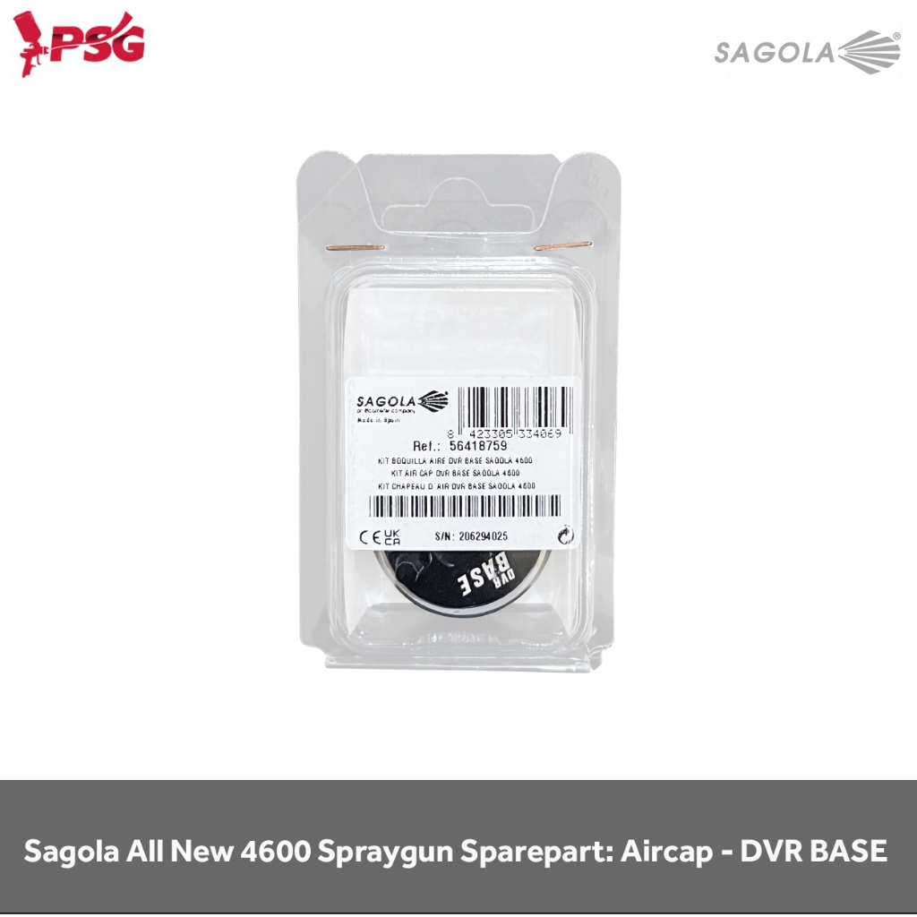 Sagola All New 4600 Spraygun Sparepart: Aircap - DVR BASE