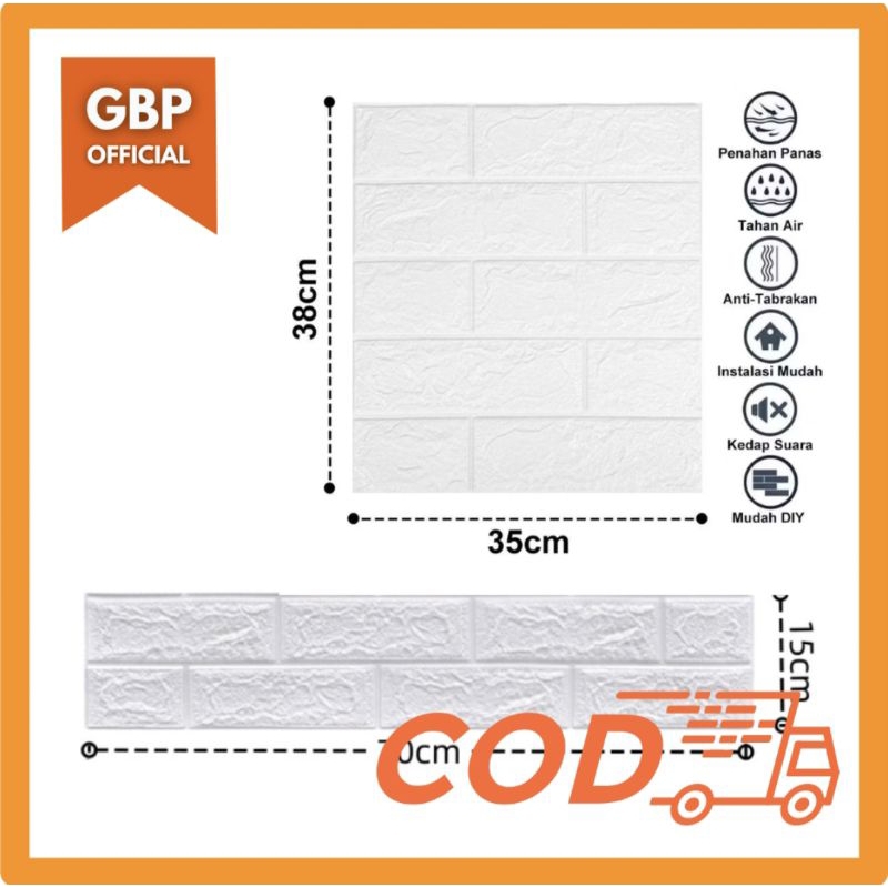 Wallpaper Dinding Stiker Foam Putih