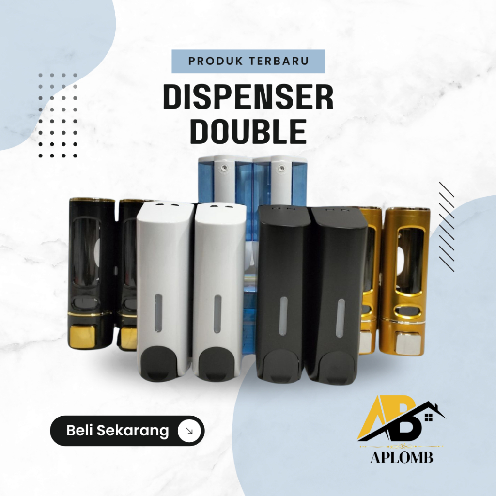 Dispenser Sabun 2 Tabung/Tempat Sabun Cair Double Dispenser/DISPENSER SABUN CAIR DAN SHAMPO 2 TABUNG