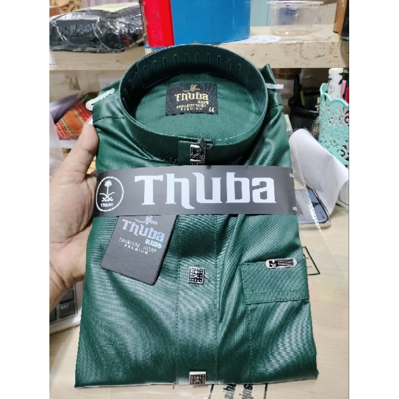 Jubah Gamis cowok THUBA HIJAU BOTOL MODEL SAUDI