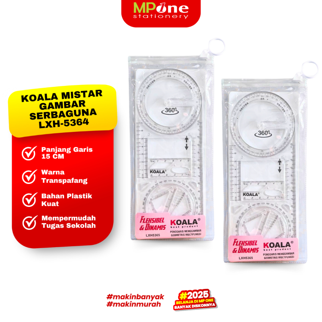

Koala Mistar Gambar Serbaguna Flexibel LXH5636 / Penggaris Multi-Fungsi / Penggaris Busur Derajat Multifungsi KOALA LXH-5364