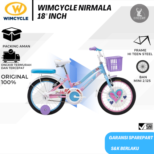 Sepeda Anak Perempuan CTB Mini WIMCYCLE CLARA NIRMALA Ukuran 18" Inch Anak Keranjang (Featuring Maja