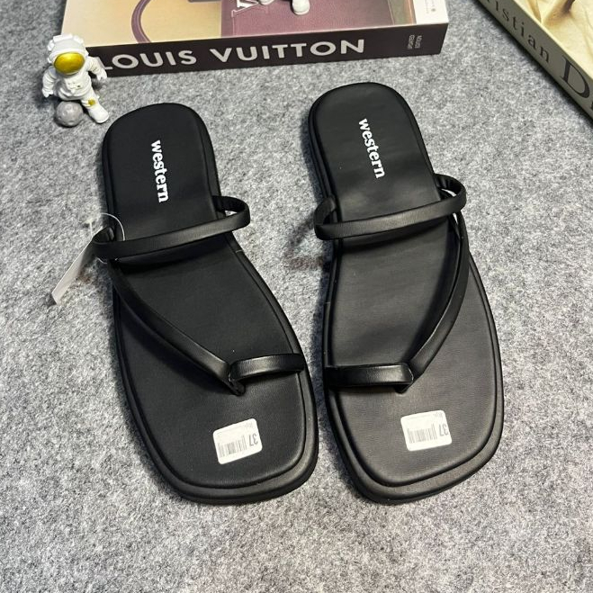 Western Sandal Jepit Japit Flat Tali Wanita Cewek Perempuan/Sandal Wanita Kekinian korean Style