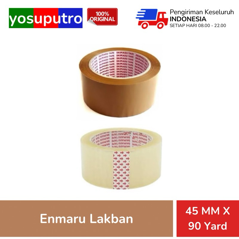 

Enmaru kualitas Daimaru Lakban Bening dan Coklat 45 mm x 90 Yard