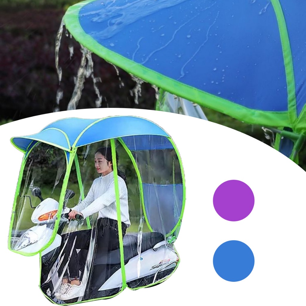 Payung sepeda motor payung motor anti hujan dan panas  kanopi sepeda motor - Biru/Ungu