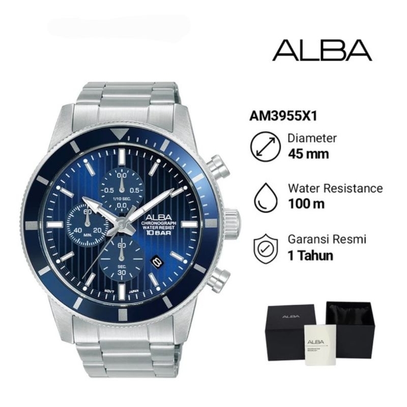 Jam Tangan Pria Alba Chronograph AM3955X1 Original Garansi Resmi