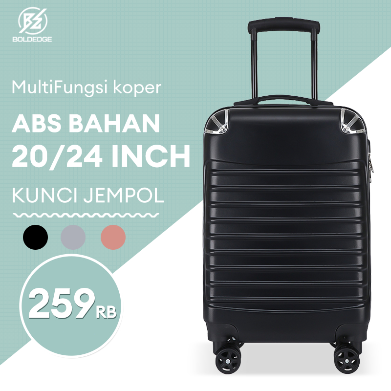 BoldEdge Tas Koper 20/24 Inch ABS Koper Bagasi Koper Kabin  Tahan Banting Roda 4 Putar 360derajat