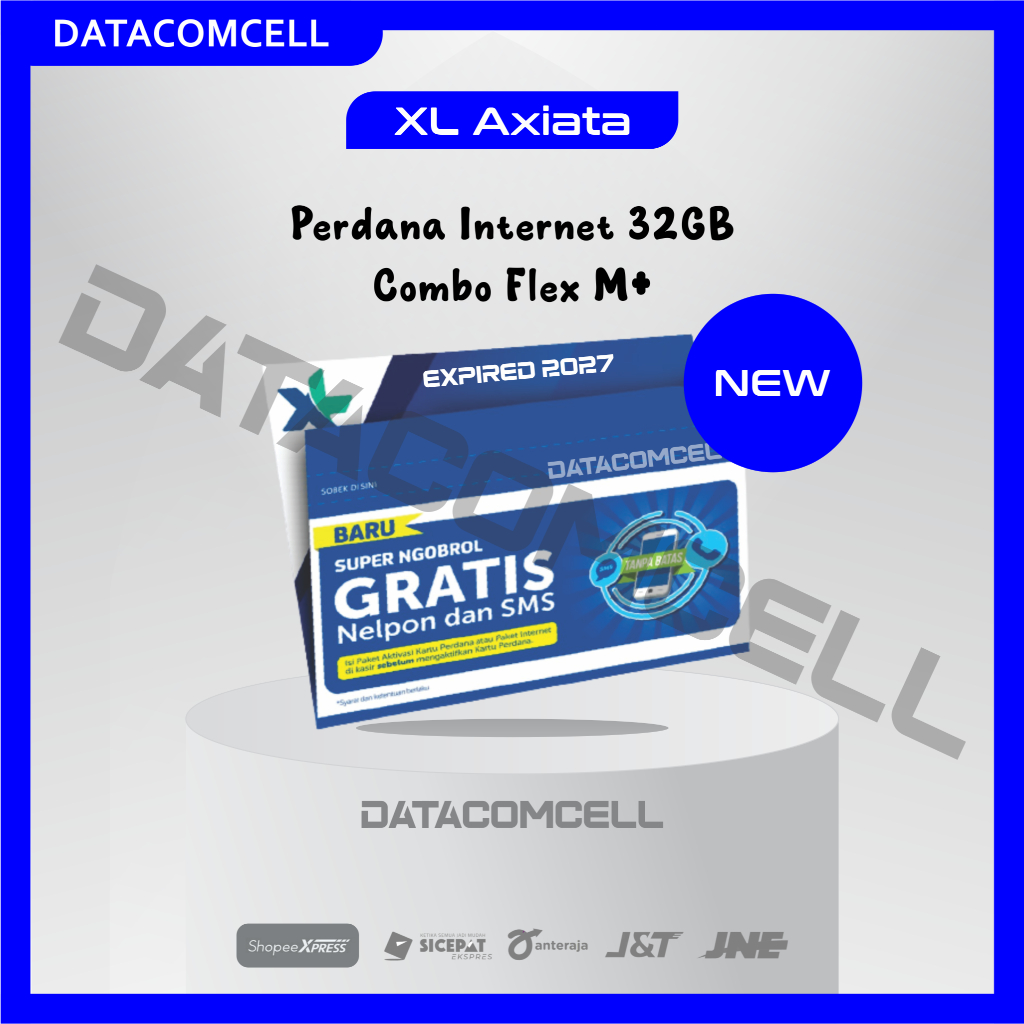 KARTU PERDANA XL 18GB COMBO FLEX M+ NASIONAL (32GB Zona)