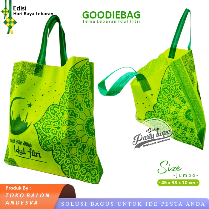 

goodie bag idul fitri JUMBO HIJAU / tas souvenir kantong parcel lebaran murah / goodie bag hari raya