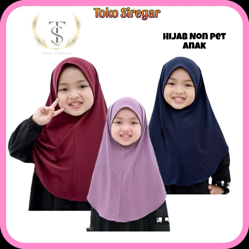 JILBAB ANAK NON PET UMUR 1 - 5 TAHUN JERSEY PREMIUM