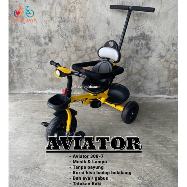 Sepeda Anak Roda 3 Aviator 308-7 | Stroller  | Sepeda roda 3
