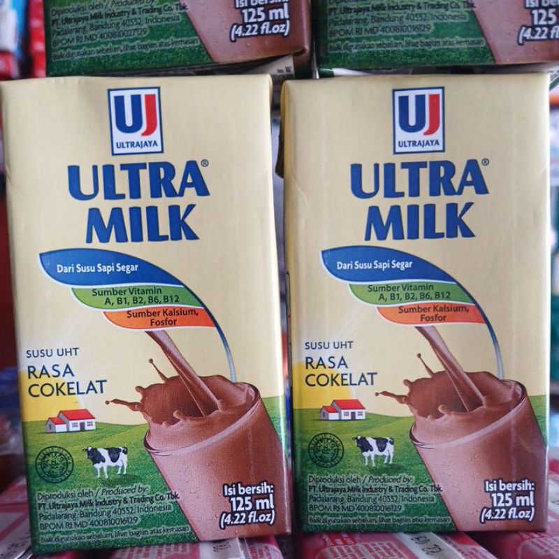 

ULTRA MILK Rasa coklat netto 125ml susu UHT sumber vitamin,dan kalsium