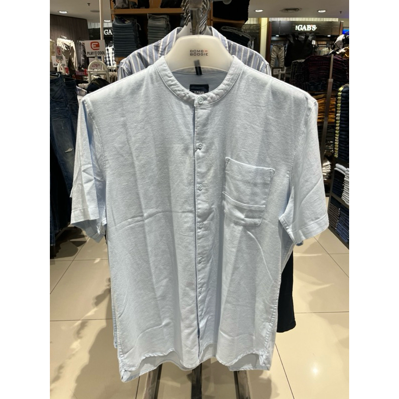 BOMBBOOGIE KEMEJA PRIA KERAH SANGHAI LENGAN PENDEK BAHAN KATUN 100% ORIGINAL BY MATAHARI (S-XL)