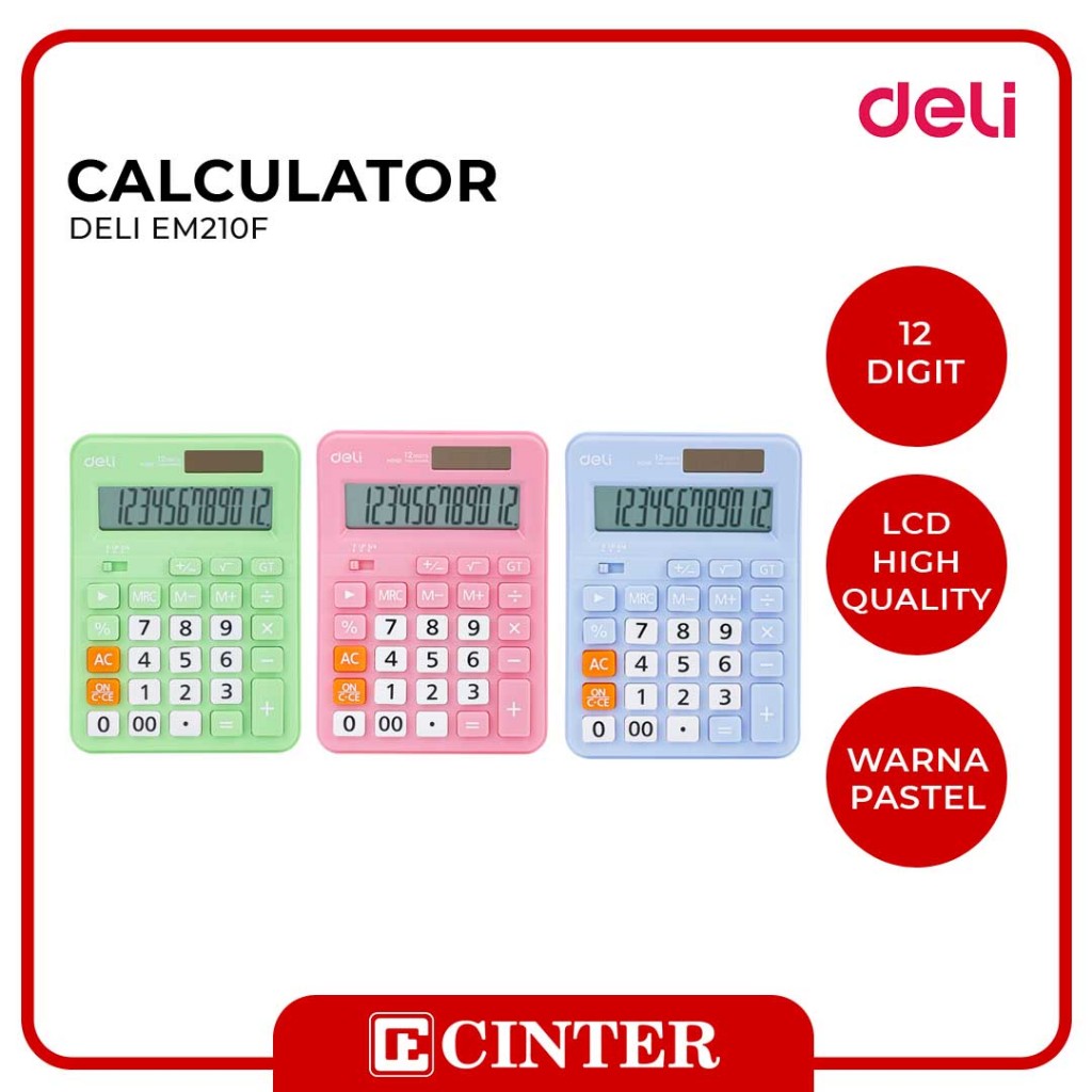 

DELI - CALCULATOR / ALAT BANTU HITUNG / KALKULATOR EM210F 12 DIGIT