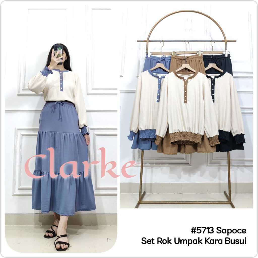 Setrok Umpak Kara By Clarke/Setelan Wanita/Setelan Rok/Setelan Knit/Set Wanita