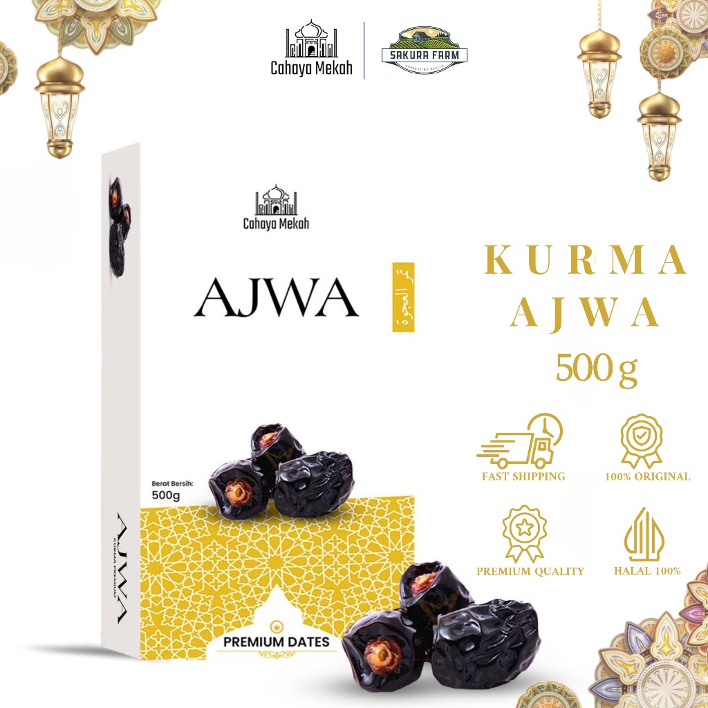 

Cahaya Mekah Kurma Ajwa 500gr Kurma Nabi Premium Original High Quality