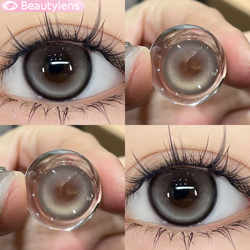 Beauty Lens Softlens Lensa Berwarna Lensa mata Ukuran Grey 14.5mm Lensa kontak abu-abu Mata besar