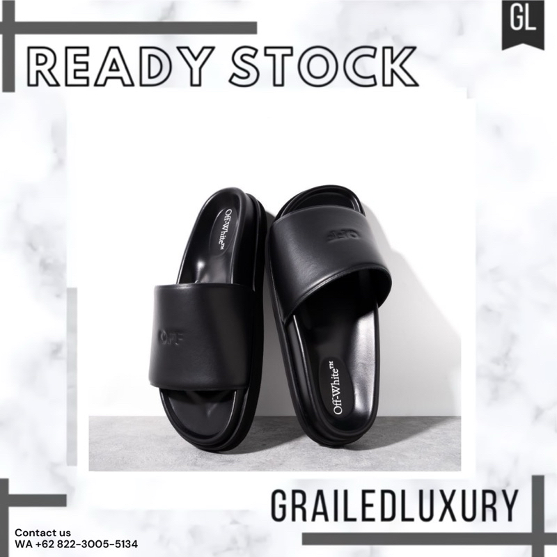 OFF WHITE Cloud off stamp slide  Black