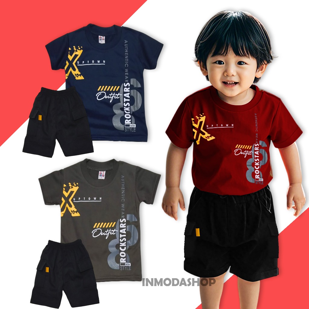 Kaos Setelan Anak Balita Laki Laki Usia 5 Bulan - 6 Tahun // Kaos Setelan Bayi Laki Laki Usia 5 Bula