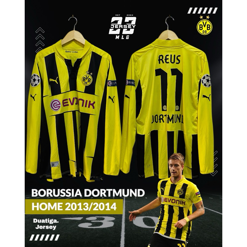 JERSEY ORIGINAL DORTMUND HOME 2013/2014 LONG SLEEVE REUS 11 - JERSEY LENGAN PANJANG DORTMUND REUS 11