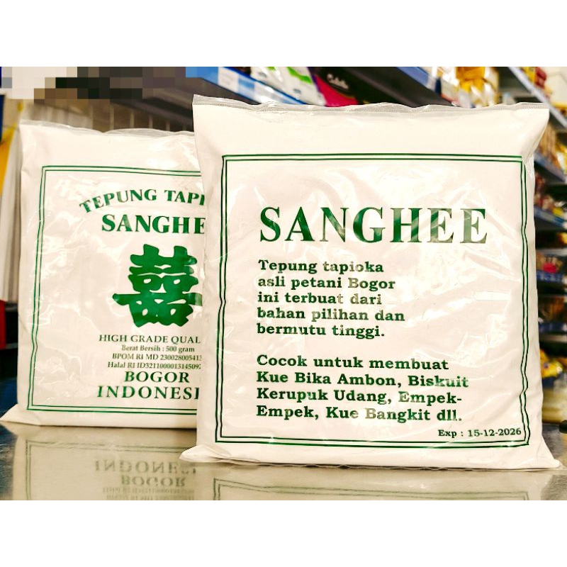 

Tapioka Sanghee 500gr/Kanji Bogor/Tapioka Bogor/Tapioka/Kanji Sanghee/Sanghi/Tepung Sagu Keju/Tepung bila Ambon