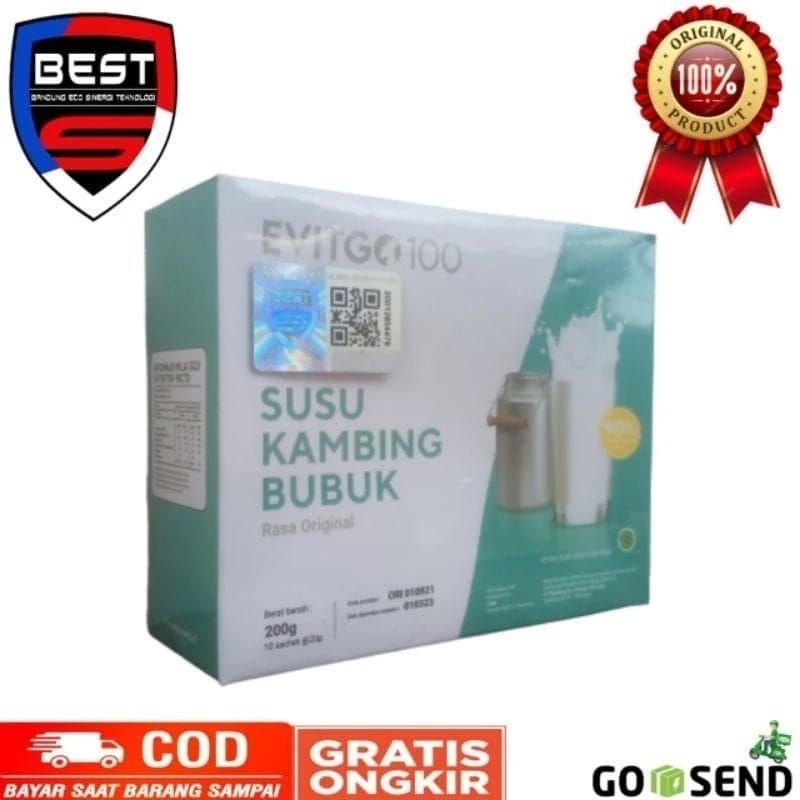 

EVITGO 100 ORIGINAL SUSU KAMBING BPOM original isi 10 Sachet Organik Rendah gula Alami Bubuk Etawa Dairy Milk Manis Minuman