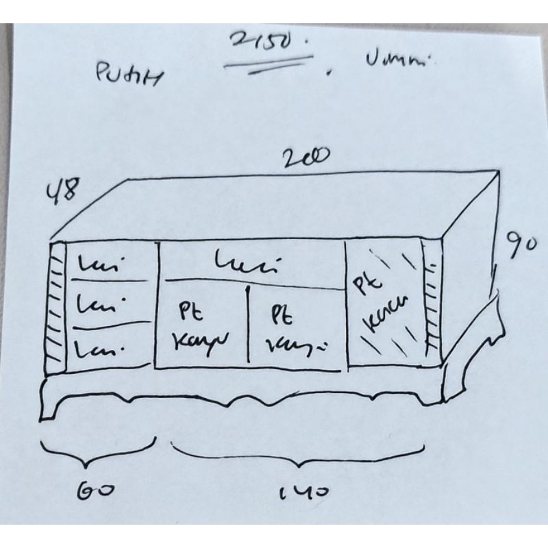 lemari tv 2 meter custom