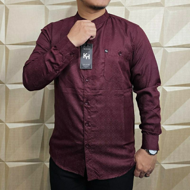 kemeja Koko KH lengan panjang polos