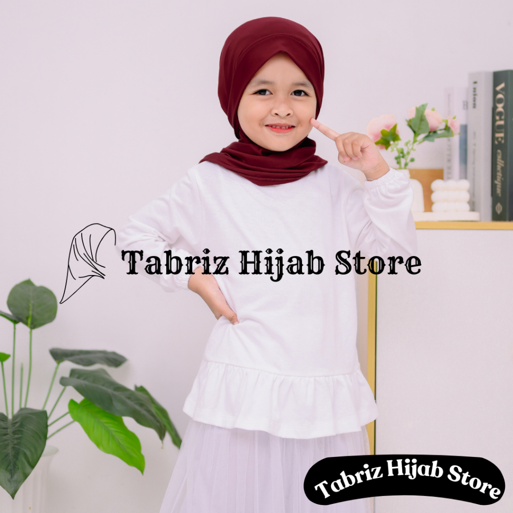 Jilbab Segitiga Instan Malay Anak Usia 1-3 th | Jilbab Segitiga Malay Anak Spandex Jersey