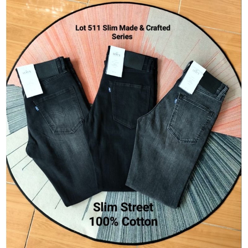 Asean Denim Celana Jeans Slim Fit Pria 511JPN LMC Series Black Bahan Melar Model Slim Fit Celana Jea