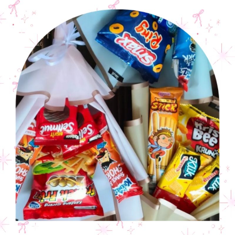 

Buket Snack Small premium | Bouquet wisuda | hampers lebaran | hadiah ulang tahun | gift