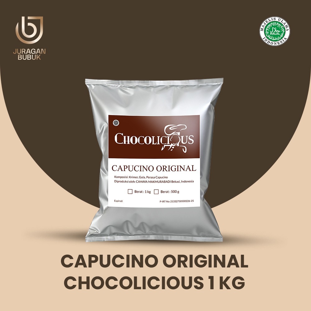 

Bubuk Minuman CHOCOLICIOUS Varian Rasa CAPPUCINO ORIGINAL Kemasan 1 kg
