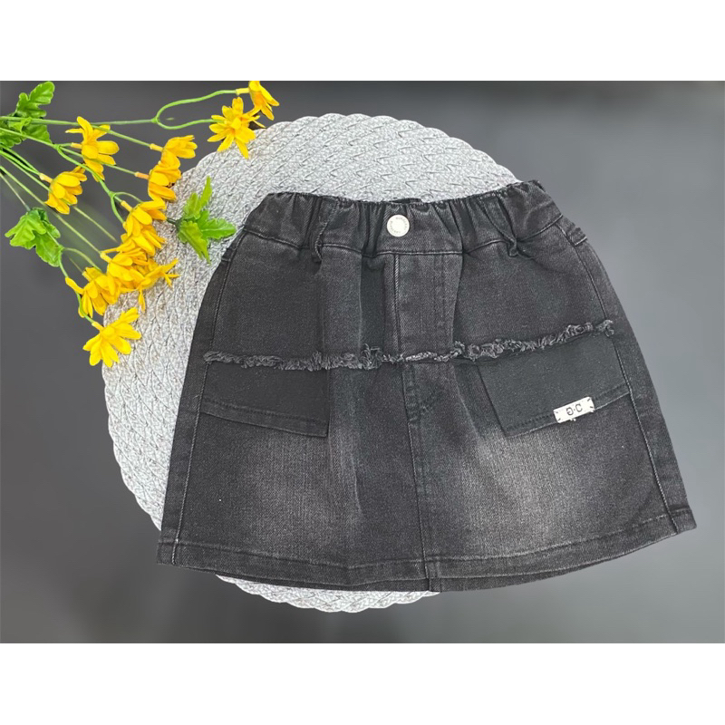 ROK JEANS ANAK / ROK CARGO PENDEK JEANS ANAK