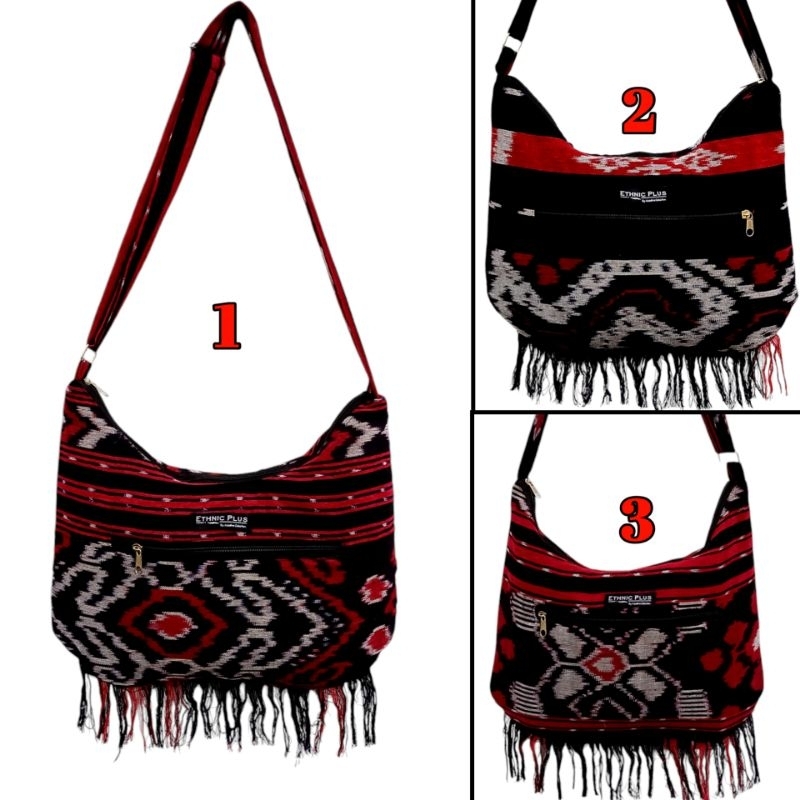 Tas Tenun Selempang Motif Dayak Tali Bisa Disesuaikan