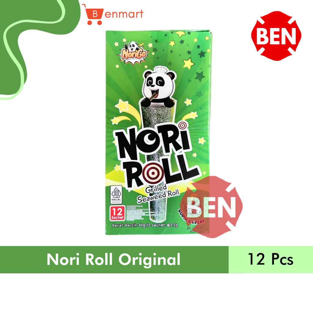 

Nori Roll ORIGINAL 1 Box 12 Pcs - Grilled Seaweed Rol / Rumput Laut Panggang ORI