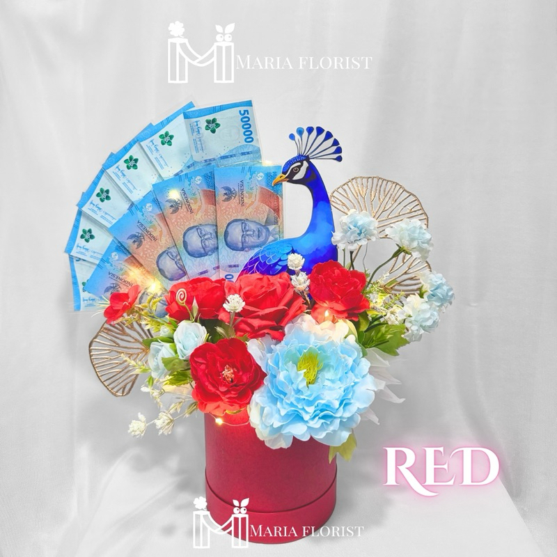 Bloom Box Uang - Buket Bunga Uang - Bloom Box Artificial - Kerangka Buket Uang - Hadiah Anniversary 