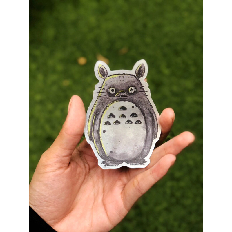 

Totoro dark sticker silver