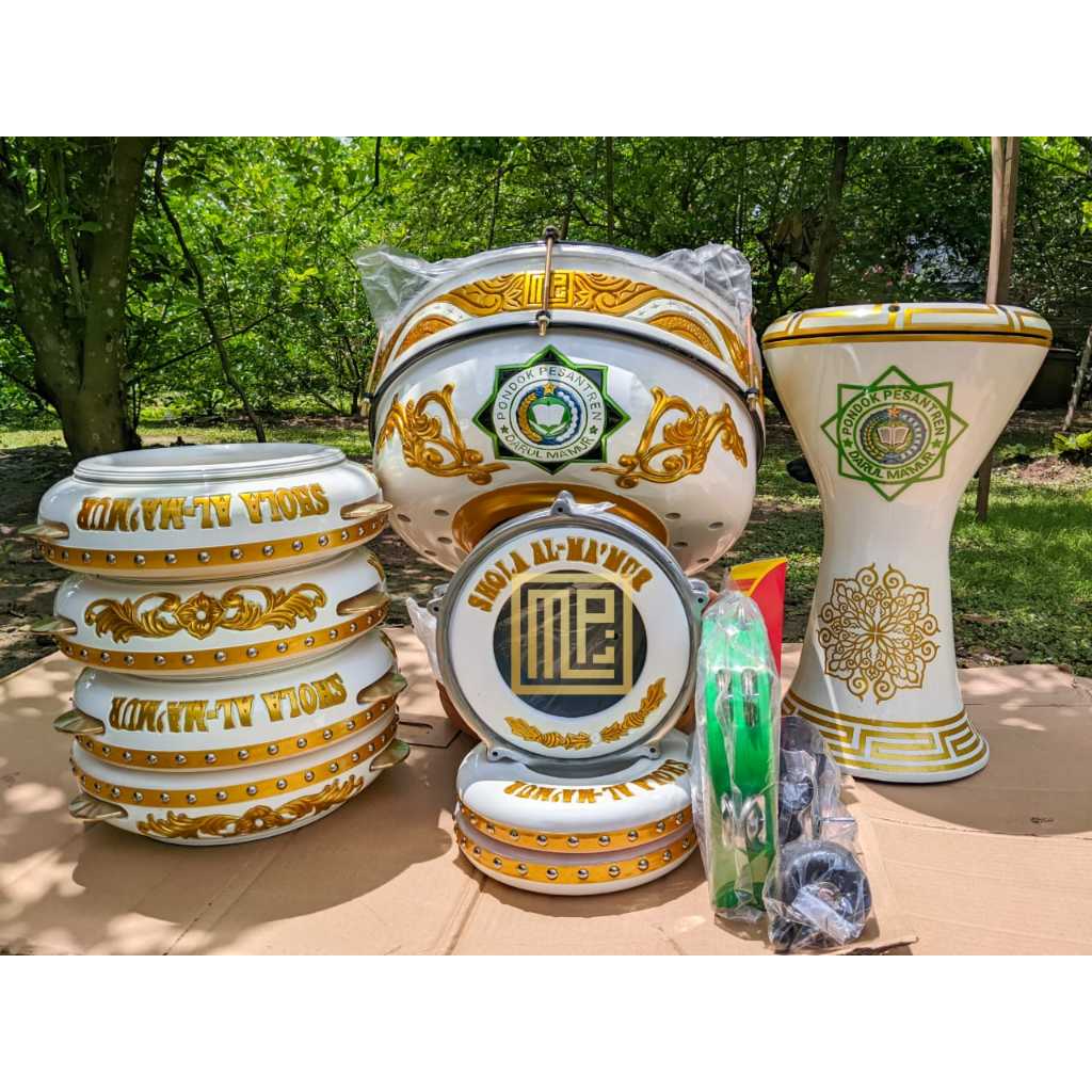 ALAT HADROH REBANA QOSIDAH BANJARI 1 SET FULL SET LENGKAP MURAH kualitas ukiran Jepara