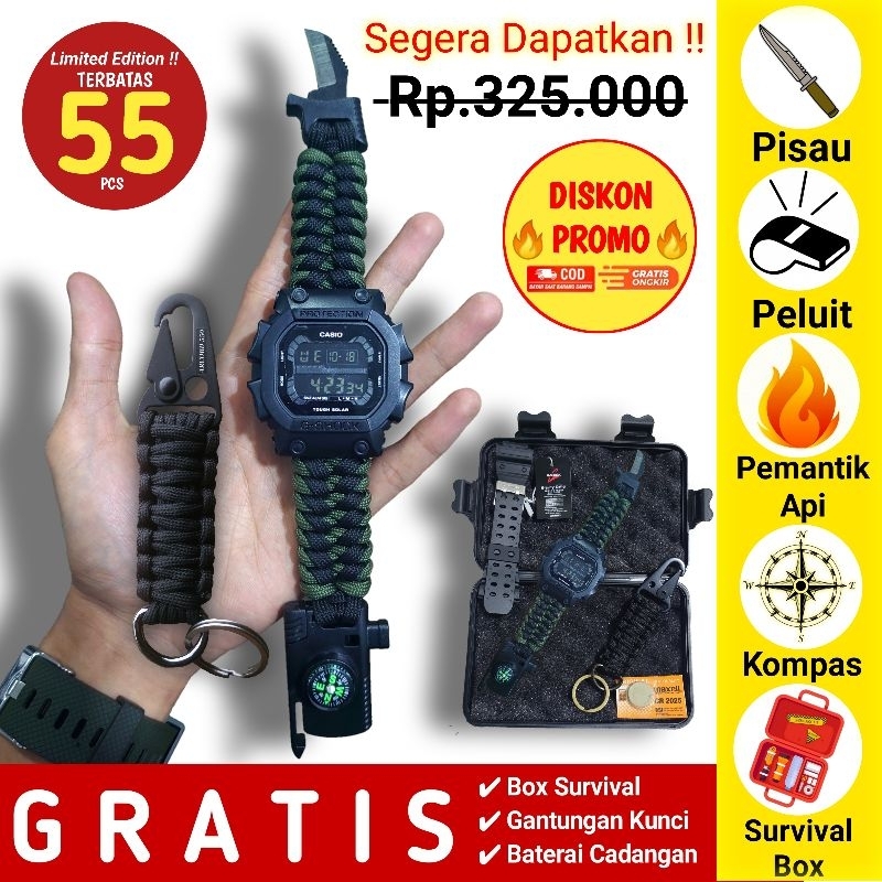 Jam tangan Pria G Shock Monster Custom Paracord survival Multifungsi original ARCORD / Jam Tangan Ou