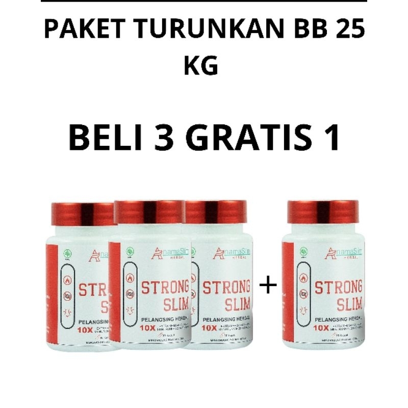 3 botol PELANGSING OBAT DIET HERBAL  ANAMA SLIM STRONG