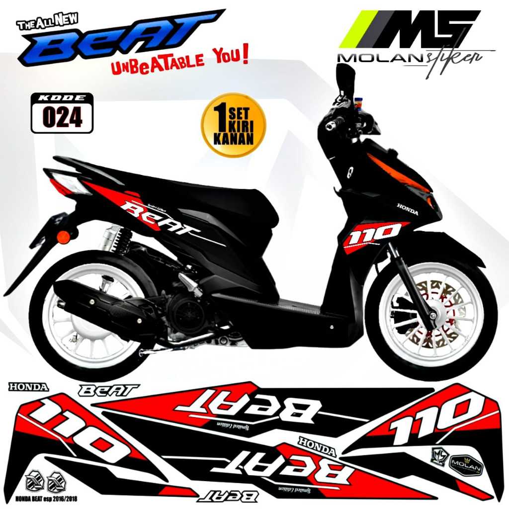 Decal Sticker Striping Variasi Honda Beat Esp 2017-2019/Variasi Beat esp